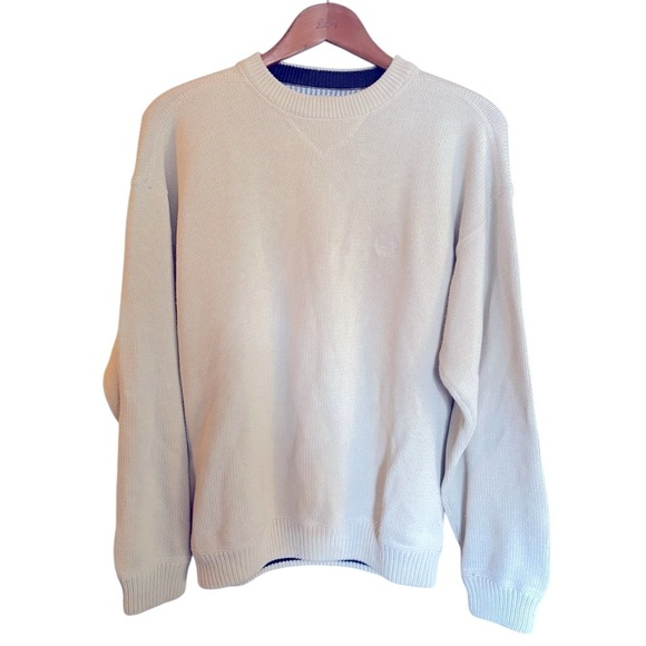 Cream 100% Cotton Crew Neck Sweater Size Medium Great Lakes Recreation Sweater - Picture 2 of 8